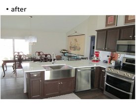 New kitchen counter tops and cabinets